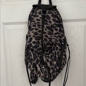 Rebecca Minkoff Black and Gray Leopard Backpack